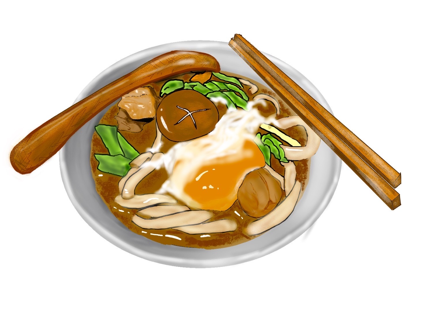 うどんのデジタル絵